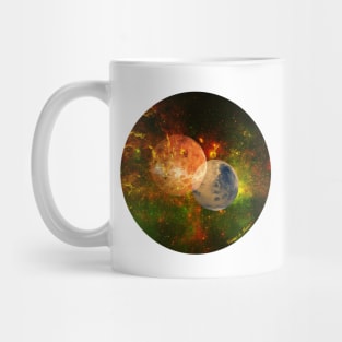 Venus & Mars in Love Venn diagram Mug